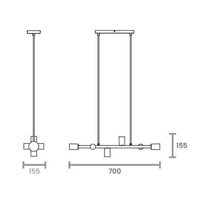 Lustre Pendente Taschibra Buds E27 Bivolt Preto 02110285-18