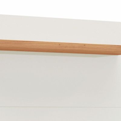 Painel Para Tv 55 Pol 140cm 2 Gavetas Com Espelho Aksa D03 Off White Freijó - Lyam Decor