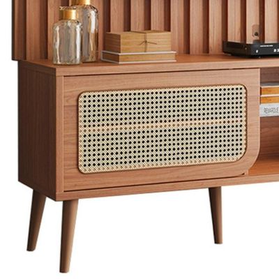 Rack Para Sala Com Painel Ripado Para Tv 55 Pol Egon D03 Freijó - Lyam Decor