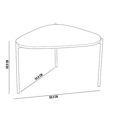 Kit 02 Mesas De Centro Para Sala De Estar Pés Metálicos Adek A03 Hanover Dourado - Lyam Decor