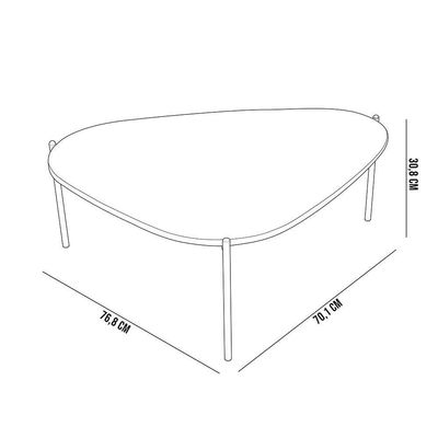 Kit 02 Mesas De Centro Para Sala De Estar Pés Metálicos Adek A03 Hanover Dourado - Lyam Decor