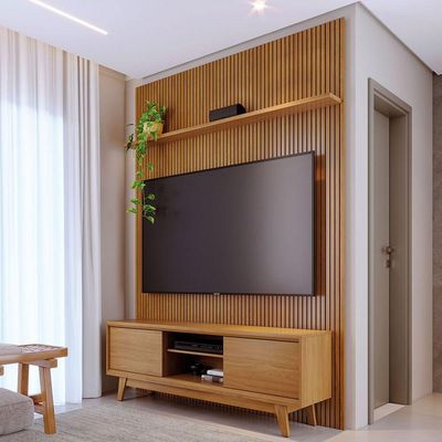Painel Para Tv 65 Polegadas Composição Bancada Nilo Cumaru