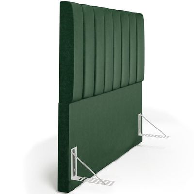 Kit Cabeceira Cama Box Casal 140cm Calçadeira Recamier Baú Dália W01 Facto Verde Musgo - Lyam Decor