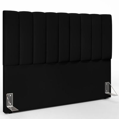 Kit Cabeceira Cama Box Casal King 195cm Com Calçadeira Baú Dália W01 Suede Preto - Lyam
