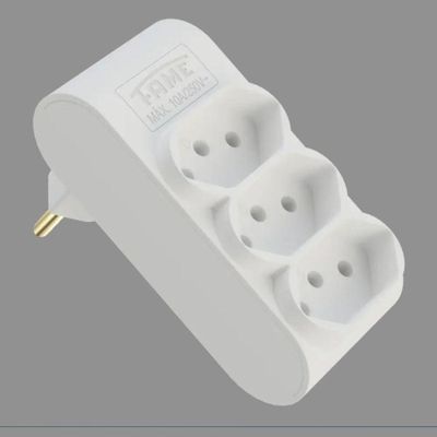 Plugue Multiplicador Fame 3 Tomadas 2p+t 10a Branco