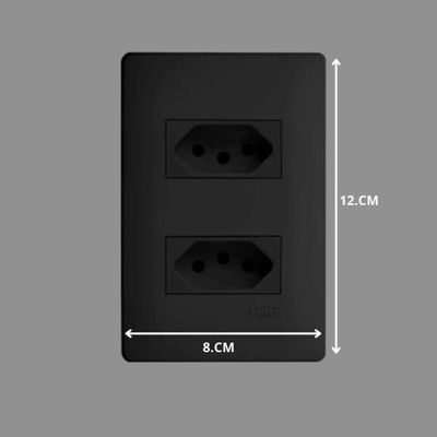 Conjunto Fame Habitat Black - 2 Tomadas 20a