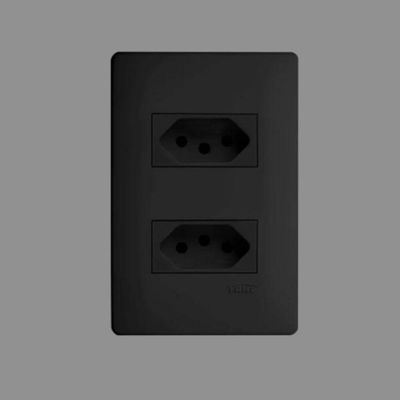 Conjunto Fame Habitat Black - 2 Tomadas 20a
