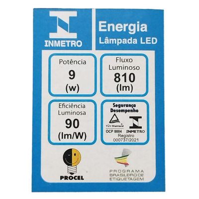 Lâmpada Pera Led 9w 6500k Avant