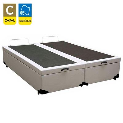 Cama Box Baú Casal Bipartido Sintético Sereneprime Branco 138x188x44