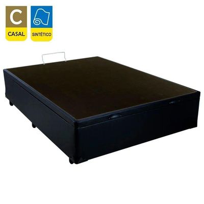 Cama Box Baú Casal Sintético Sereneprime Preto 138x188x44
