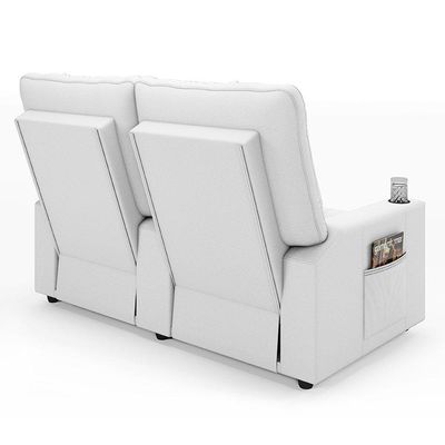 Poltrona Reclinável Para Cinema Parma 2 Lugares Baú Usb Pu Branco Fh1 - D'rossi