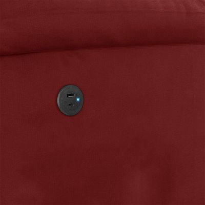 Poltrona Do Papai Reclinável Melim Power Touch Usb Veludo Vermelho Fh1 - D'rossi