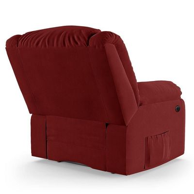 Poltrona Do Papai Reclinável Melim Power Elétrica Veludo Vermelho Fh1 - D'rossi
