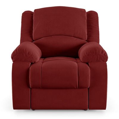 Poltrona Do Papai Reclinável Melim Power Elétrica Veludo Vermelho Fh1 - D'rossi