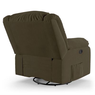 Poltrona Do Papai Reclinável Melim Glider Giratória Veludo Capuccino Fh1 - D'rossi