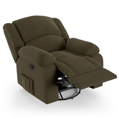 Poltrona Do Papai Reclinável Melim Glider Giratória Veludo Capuccino Fh1 - D'rossi