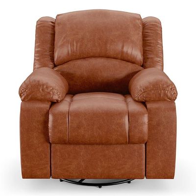 Poltrona Do Papai Reclinável Melim Glider Giratória Usb Pu Caramelo Brilho Fh1 - D'rossi