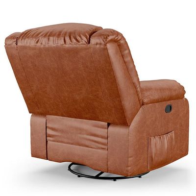 Poltrona Do Papai Reclinável Melim Glider Giratória Usb Pu Caramelo Brilho Fh1 - D'rossi