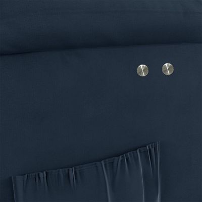Poltrona Do Papai Reclinável Melim Power Touch Veludo Azul Fh1 - D'rossi