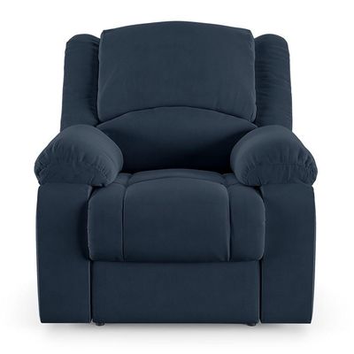 Poltrona Do Papai Reclinável Melim Power Touch Veludo Azul Fh1 - D'rossi