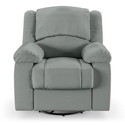 Poltrona Do Papai Reclinável Melim Glider Giratória Massagem Pu Cinza Fh1 - D'rossi
