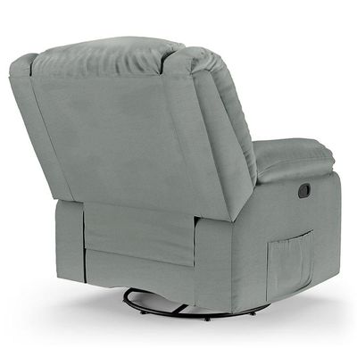 Poltrona Do Papai Reclinável Melim Glider Giratória Massagem Pu Cinza Fh1 - D'rossi