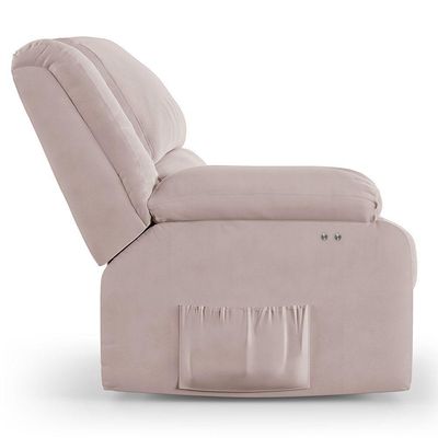 Poltrona Do Papai Reclinável Melim Power Touch Usb Veludo Rosê Fh1 - D'rossi