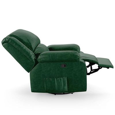 Poltrona Do Papai Reclinável Melim Glider Giratória Pu Verde Musgo Fh1 - D'rossi