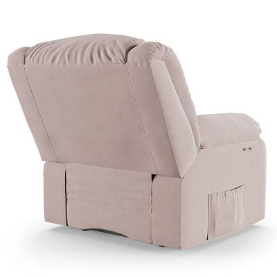Poltrona Do Papai Reclinável Melim Power Touch Usb Veludo Rosê Fh1 - D'rossi