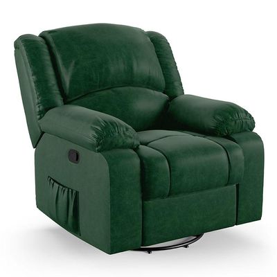 Poltrona Do Papai Reclinável Melim Glider Giratória Pu Verde Musgo Fh1 - D'rossi