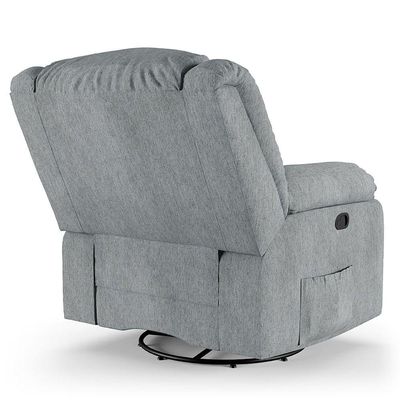 Poltrona Do Papai Reclinável Melim Glider Giratória Usb Linho Cinza Fh1 - D'rossi