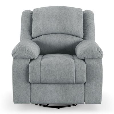 Poltrona Do Papai Reclinável Melim Glider Giratória Usb Linho Cinza Fh1 - D'rossi