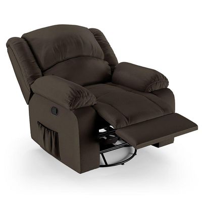 Poltrona Do Papai Reclinável Melim Glider Giratória Usb Pu Marrom Fh1 - D'rossi