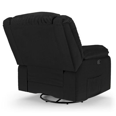 Poltrona Do Papai Reclinável Melim Glider Giratória Massagem Pu Preto Fh1 - D'rossi