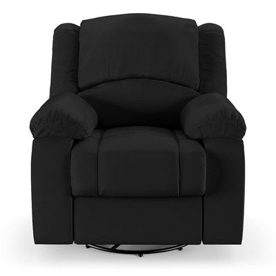 Poltrona Do Papai Reclinável Melim Glider Giratória Massagem Pu Preto Fh1 - D'rossi