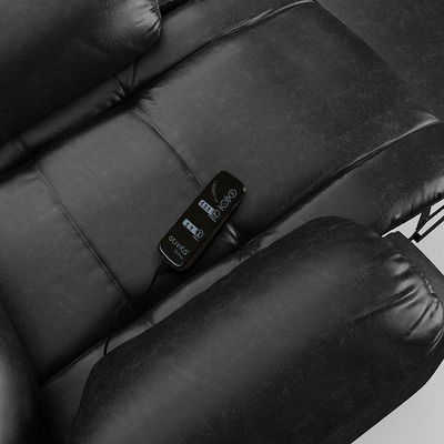 Poltrona Do Papai Reclinável Melim Glider Giratória Massagem Pu Preto Brilho Fh1 - D'rossi