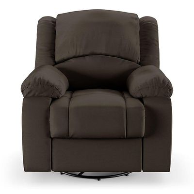 Poltrona Do Papai Reclinável Melim Glider Giratória Pu Marrom Fh1 - D'rossi