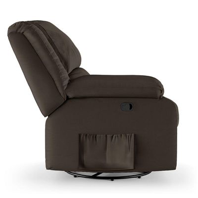 Poltrona Do Papai Reclinável Melim Glider Giratória Pu Marrom Fh1 - D'rossi