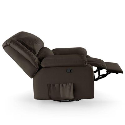 Poltrona Do Papai Reclinável Melim Glider Giratória Pu Marrom Fh1 - D'rossi