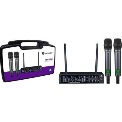 Microfone Sem Fio Harmonics Hsf-300 Duplo