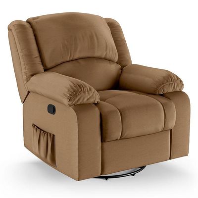 Poltrona Do Papai Reclinável Melim Glider Giratória Pu Caramelo Fh1 - D'rossi