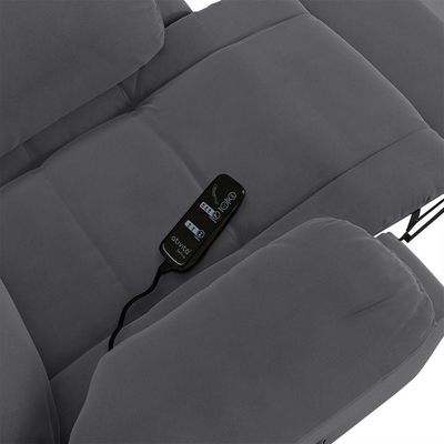 Poltrona Do Papai Reclinável Melim Glider Giratória Massagem Veludo Cinza Fh1 - D'rossi
