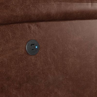 Poltrona Do Papai Reclinável Melim Power Elétrica Usb Pu Marrom Brilho Fh1 - D'rossi