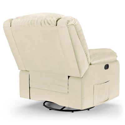 Poltrona Do Papai Reclinável Melim Glider Giratória Massagem Pu Bege Fh1 - D'rossi