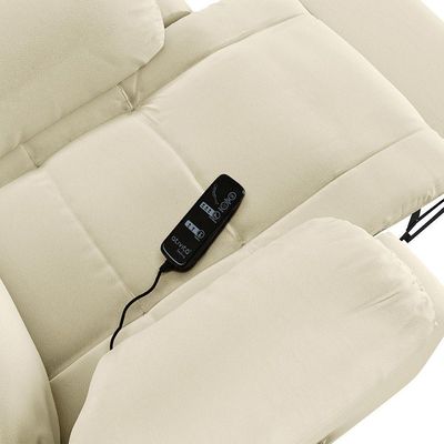 Poltrona Do Papai Reclinável Melim Glider Giratória Massagem Pu Bege Fh1 - D'rossi