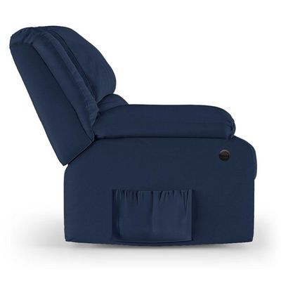 Poltrona Do Papai Reclinável Melim Power Elétrica Massagem Pu Azul Fh1 - D'rossi