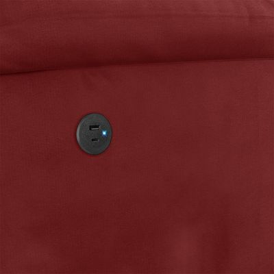 Poltrona Do Papai Reclinável Melim Glider Giratória Usb Veludo Vermelho Fh1 - D'rossi