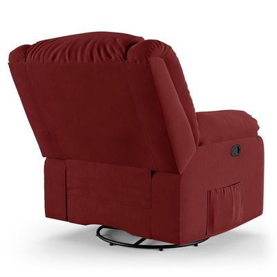Poltrona Do Papai Reclinável Melim Glider Giratória Usb Veludo Vermelho Fh1 - D'rossi