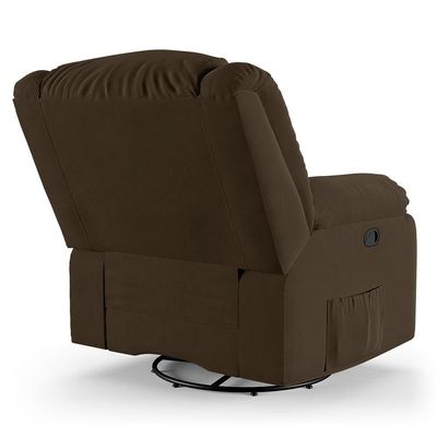 Poltrona Do Papai Reclinável Melim Glider Giratória Usb Veludo Marrom Fh1 - D'rossi