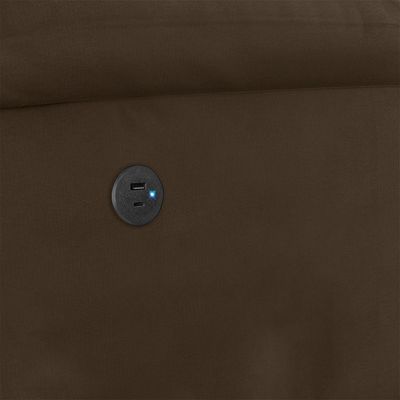 Poltrona Do Papai Reclinável Melim Glider Giratória Usb Veludo Marrom Fh1 - D'rossi